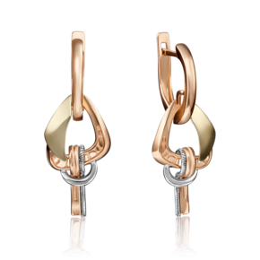 Серьги с английским замком из комбинированного золота 02-4225-00-000-1113-48