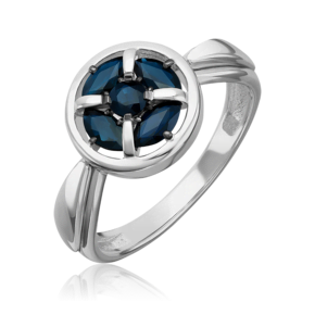 Кольцо из белого золота с сапфирами 01-5885-00-102-1120