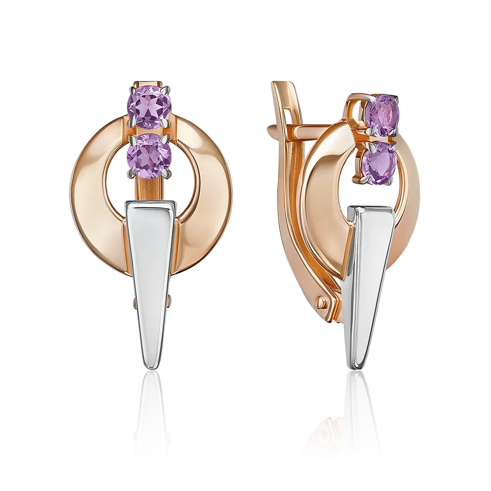 Серьги с английским замком из комбинированного золота 02-5413-00-203-1111