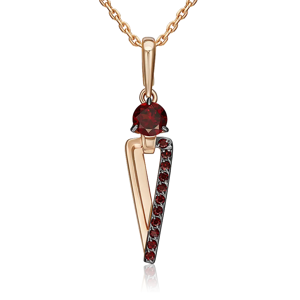 Подвеска из красного золота с гранатами 03-3568-00-204-1110