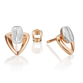 Серьги-пусеты из комбинированного золота 02-4915-00-000-1111