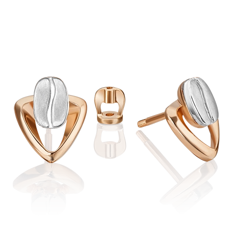 Серьги-пусеты из комбинированного золота 02-4915-00-000-1111