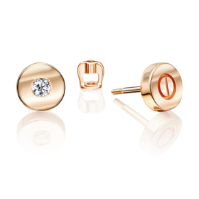 Серьги-пусеты из красного золота с фианитом 02-5516-00-401-1110