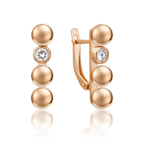 Серьги «Дуэт форм» из красного золота с натуральным топазом white 02-4831-00-201-1110