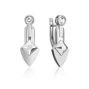 Серьги с английским замком из белого золота с натуральным топазом white 02-5033-00-201-1120