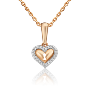 Подвеска «Сердце» из красного золота с фианитами 03-2336-00-401-1110-23