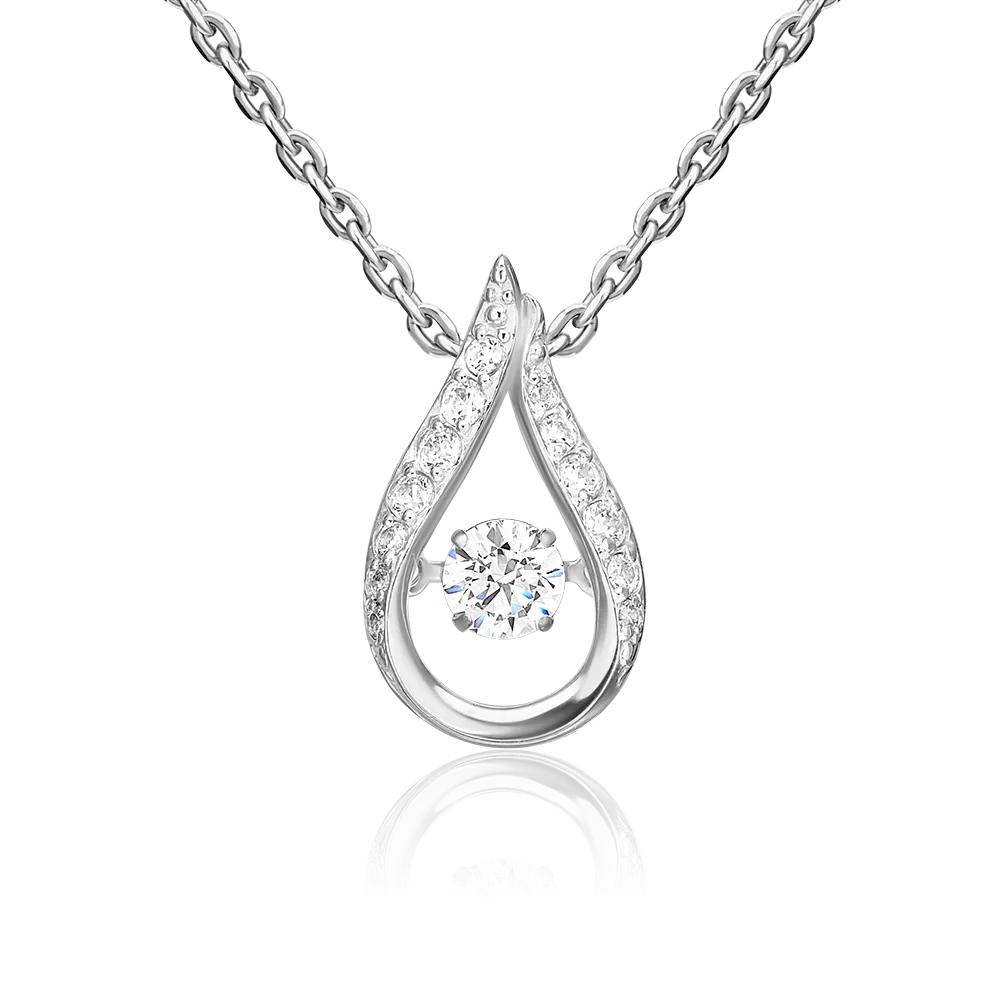 Подвеска из белого золота с фианитами 03-2333-00-501-1120-38