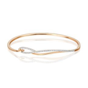 Браслет жесткий из красного золота с фианитами 05-0523-00-401-1110-24