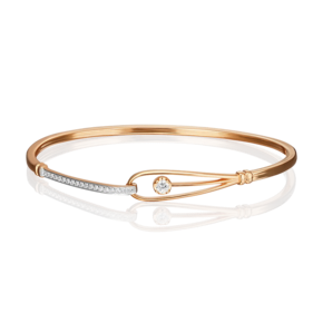 Браслет жесткий из красного золота с фианитами 05-0524-00-401-1110-24