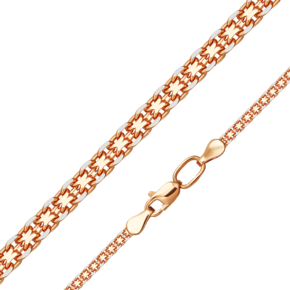 Цепь из красного золота с алмазной гранью (плетение «Бисмарк двойной якорь») 21-2039-040-1110-17