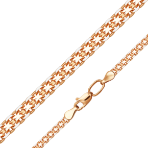 Цепь из красного золота с алмазной гранью (плетение «Бисмарк двойной якорь») 21-2039-050-1110-17