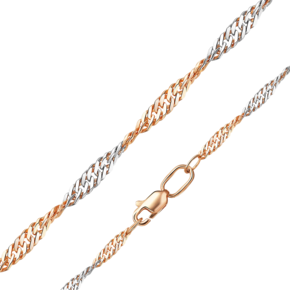 Цепь из красного золота с алмазной гранью (плетение «Сингапур») 21-0739-040-1110-17