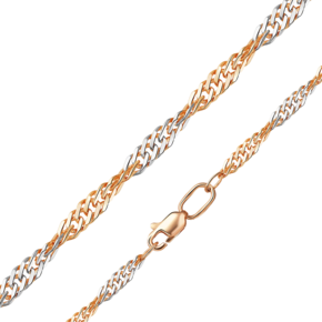 Цепь из красного золота с алмазной гранью (плетение «Сингапур») 21-0739-050-1110-17