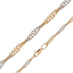 Цепь из красного золота с алмазной гранью (плетение «Сингапур») 21-0739-060-1110-17
