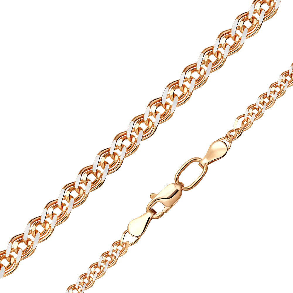 Цепь из красного золота с алмазной гранью (плетение «Нонна») 21-0539-050-1110-17