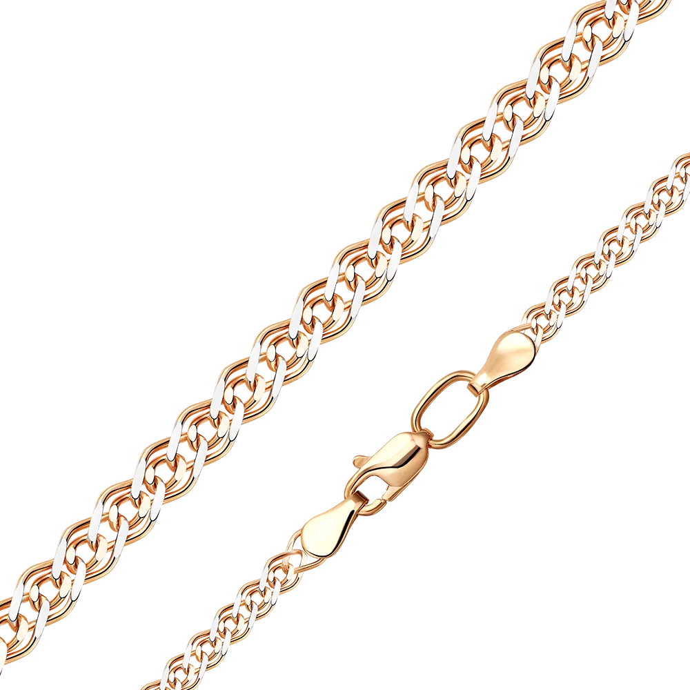 Цепь из красного золота с алмазной гранью (плетение «Нонна») 21-0539-060-1110-17