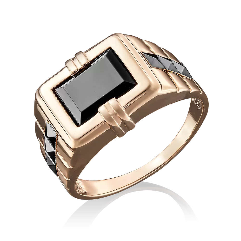 Печатка из комбинированного золота с ониксом 01-4805-00-281-1111-46