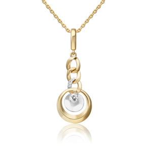 Подвеска «Энергия» из комбинированного золота с натуральными топазами white 03-3289-00-201-1121