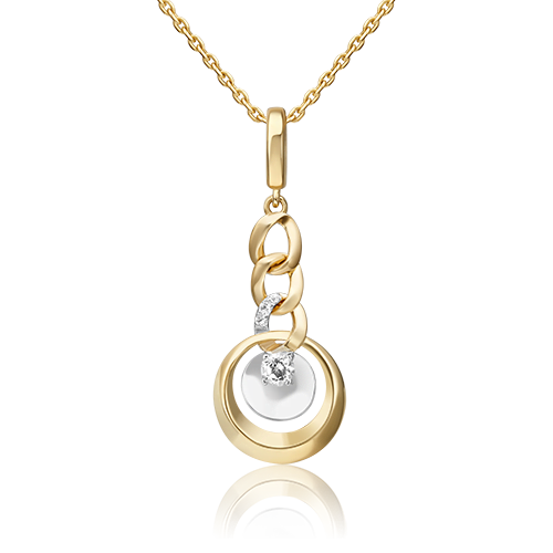 Подвеска «Энергия» из комбинированного золота с натуральными топазами white 03-3289-00-201-1121