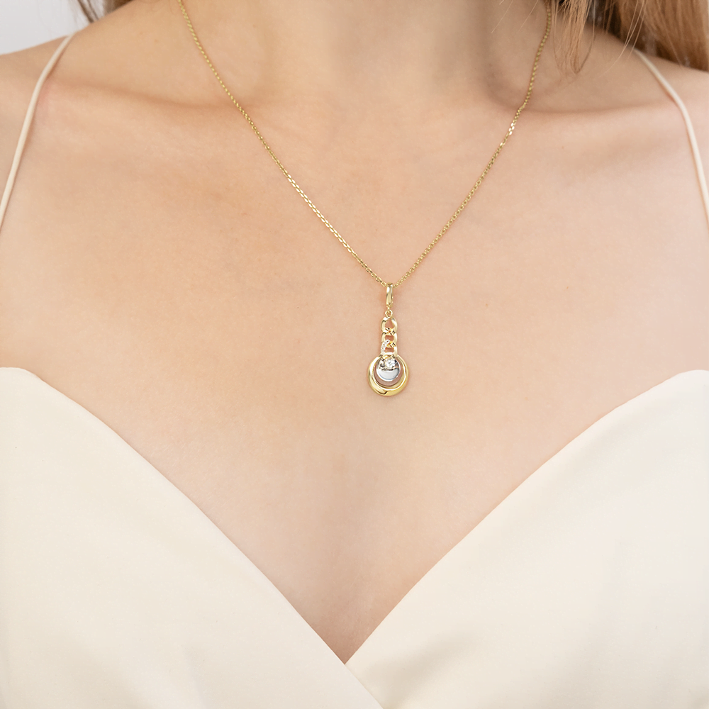 Подвеска «Энергия» из комбинированного золота с натуральными топазами white 03-3289-00-201-1121