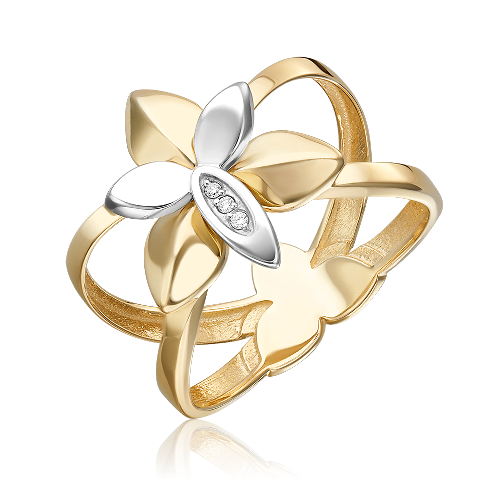 Кольцо из комбинированного золота с бриллиантами 01-5603-00-101-1121