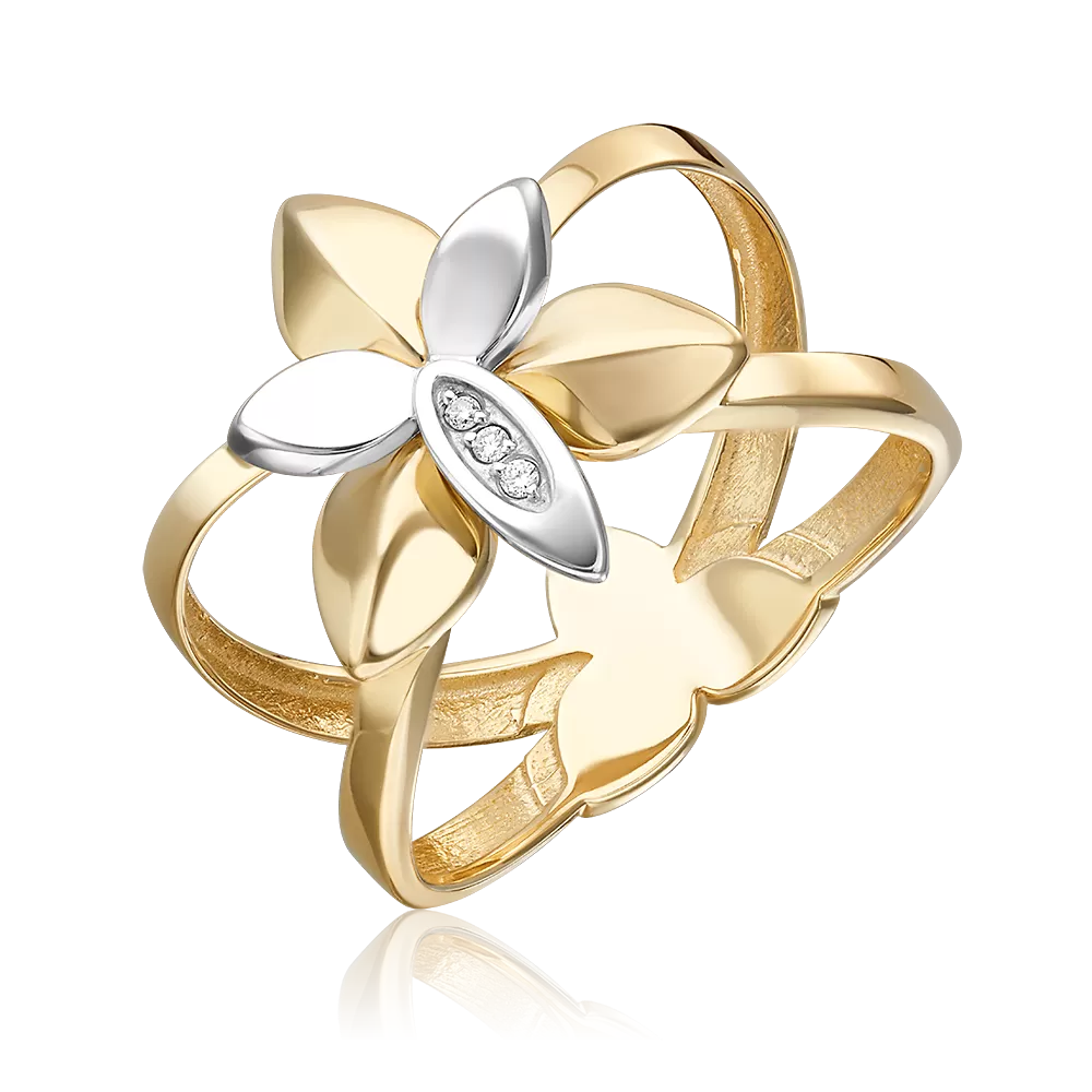 Кольцо из комбинированного золота с бриллиантами 01-5603-00-101-1121