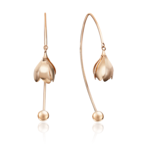 Серьги «Подснежники» с французским замком из красного золота 02-4477-00-000-1110-48