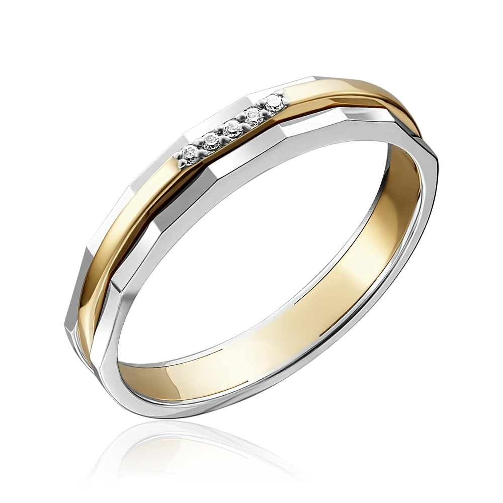 Кольцо из комбинированного золота с бриллиантами 01-5162-00-101-1121-30