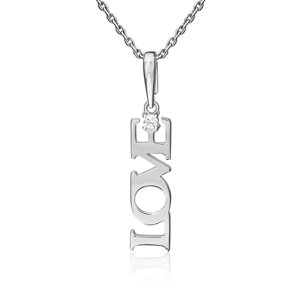 Подвеска «Любовь» из серебра с фианитом 03-3585-00-401-0200