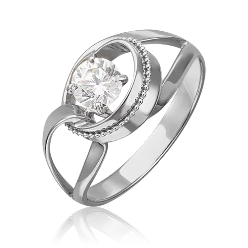 Кольцо из белого золота с фианитом 01-5423-00-501-1120-38