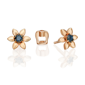 Серьги-пусеты из красного золота с сапфиром 02-5485-00-102-1110