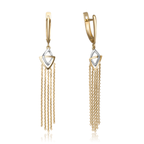 Серьги с английским замком из комбинированного золота 02-4378-00-000-1121-65