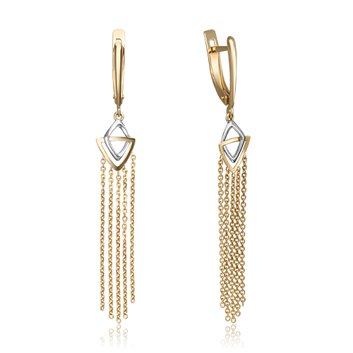 Серьги с английским замком из комбинированного золота 02-4378-00-000-1121-65