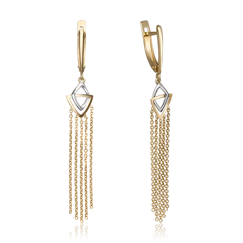 Серьги с английским замком из комбинированного золота 02-4378-00-000-1121-65