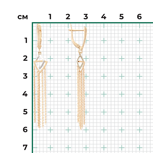 Серьги с английским замком из комбинированного золота 02-4378-00-000-1121-65