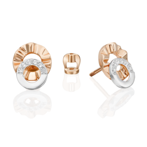 Серьги-пусеты «Очарование» из комбинированного золота с натуральными топазами white 02-5102-00-201-1111