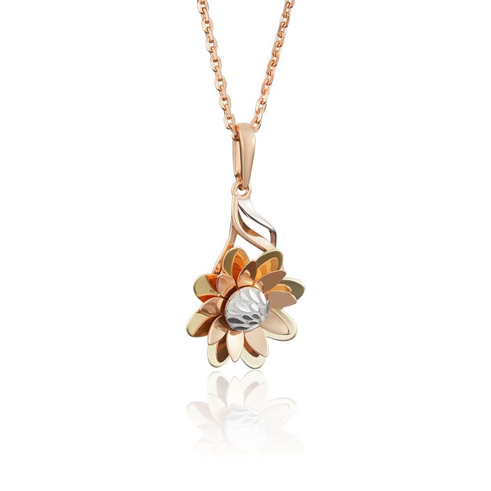 Подвеска «Ромашка» из комбинированного золота 03-2657-00-000-1140-65