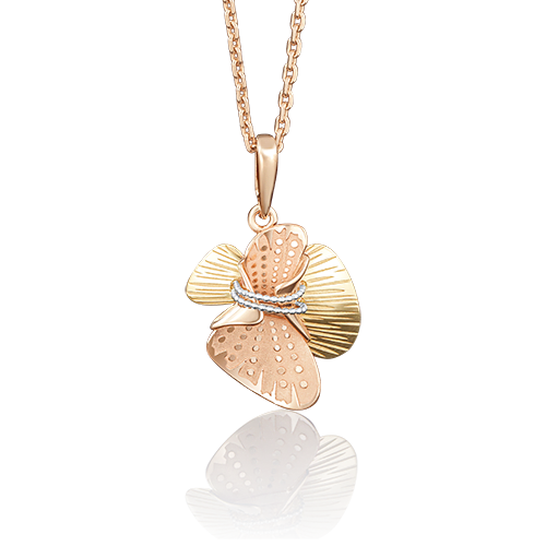 Подвеска «Цветок» из комбинированного золота 03-2725-00-000-1140-65