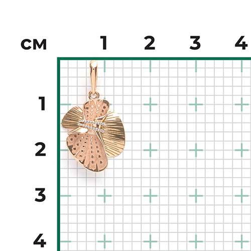 Подвеска «Цветок» из комбинированного золота 03-2725-00-000-1140-65