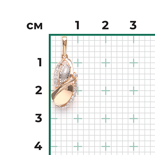 Подвеска из комбинированного золота с фианитами 03-2727-00-401-1111-65