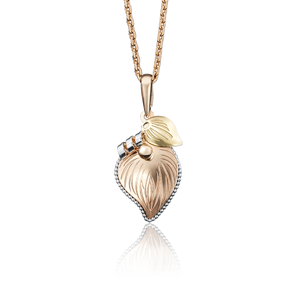 Подвеска «Лист липы» из комбинированного золота 03-2728-00-000-1113-65