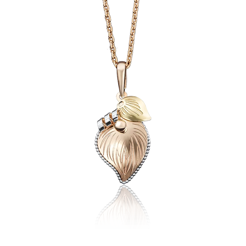 Подвеска «Лист липы» из комбинированного золота 03-2728-00-000-1113-65