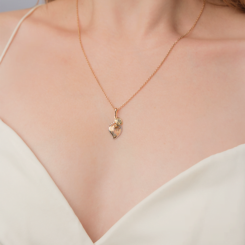 Подвеска «Лист липы» из комбинированного золота 03-2728-00-000-1113-65