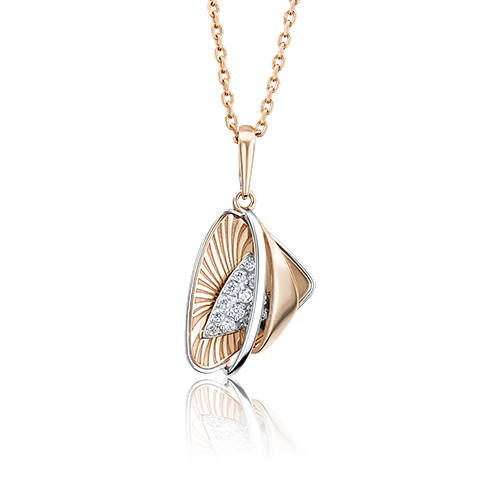 Подвеска из комбинированного золота с фианитами 03-2731-00-401-1111-65