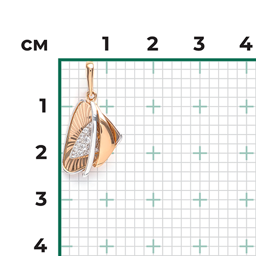 Подвеска из комбинированного золота с фианитами 03-2731-00-401-1111-65