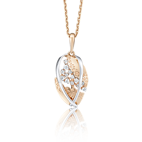 Подвеска из комбинированного золота с фианитами 03-2738-00-401-1111-65