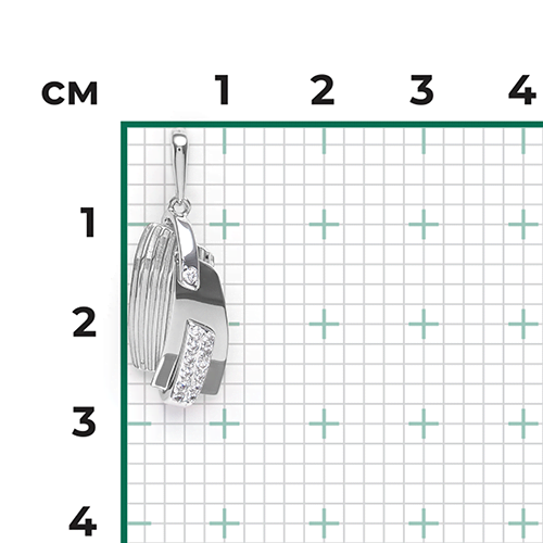 Подвеска из белого золота с фианитами 03-2764-00-401-1120-65