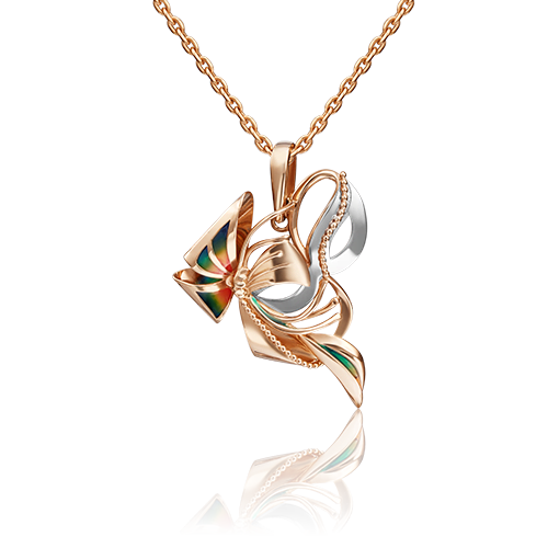 Подвеска «Маска» из красного золота с эмалью 03-2798-00-000-1110-65