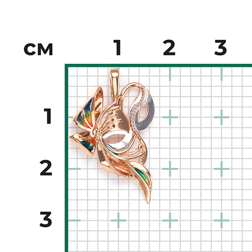 Подвеска «Маска» из красного золота с эмалью 03-2798-00-000-1110-65