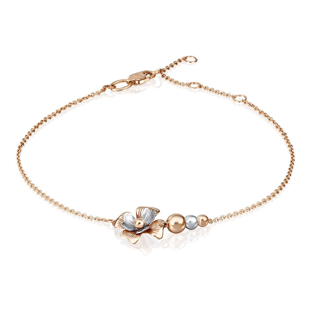 Браслет «Цветок» из комбинированного золота 05-0576-00-000-1111-65